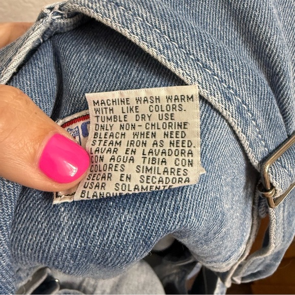 Vintage Denver Broncos Small Overall Shorts Denim Jean Game Day Clothing Size L - Picture 4 of 4